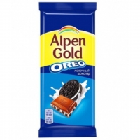 Шоколад молочный «Alpen Gold» с печеньем Орео, 95 гр.