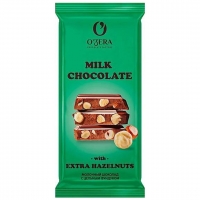 Шоколад «O'Zera» молочный, с фундуком, 90 гр.