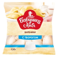 Вареники «Бабушка Аня» с творогом, замороженные, 430 гр.